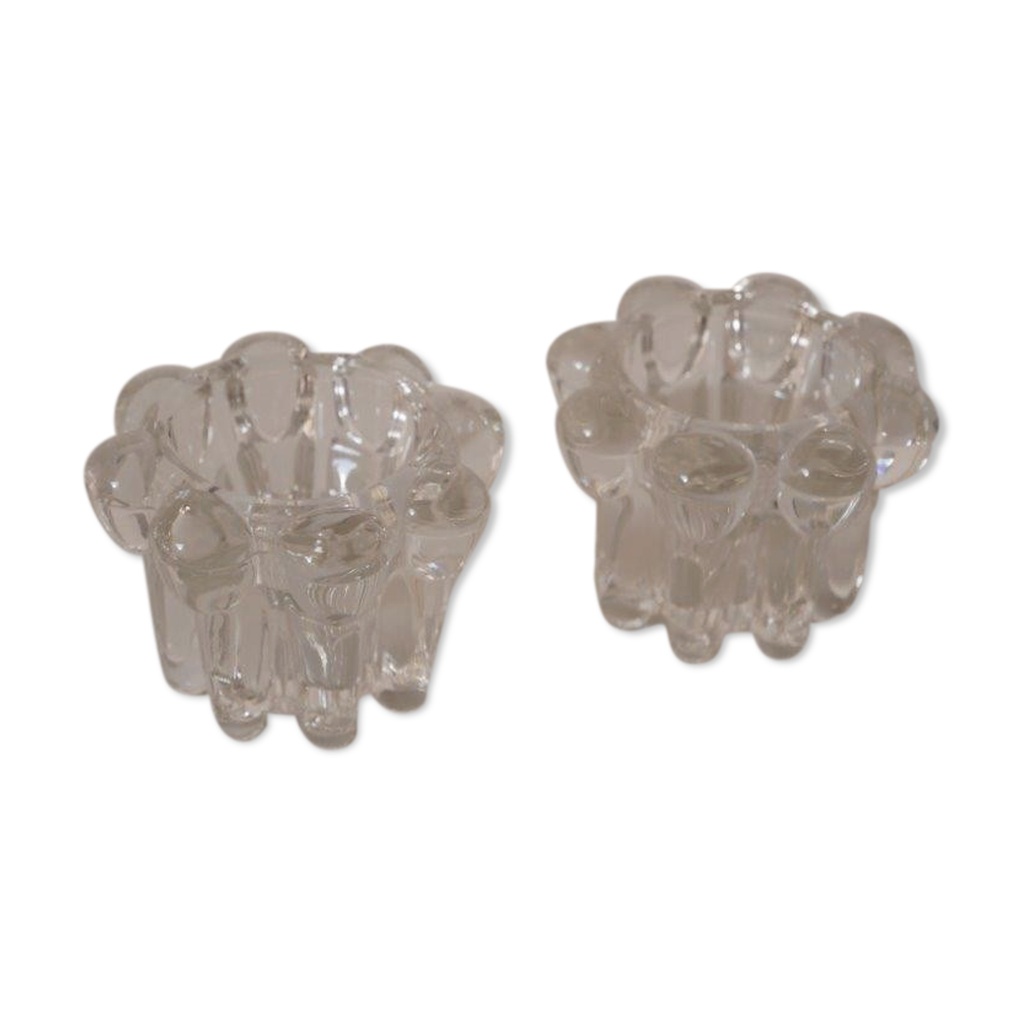 Lot de 2 bougeoirs en verre, REIMS