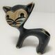 Porte stylo zoomorphe chat bronze patine noir design vintage