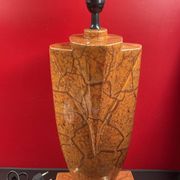 Art Deco Style Ceramic Lamp Base Faux Coral Marble 45 cm socket height