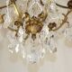 French Art Nouveau chandelier with 6 lights in bronze and crystal Acanthus 5552