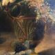 Oil on canvas 19th century bouquet of flowers