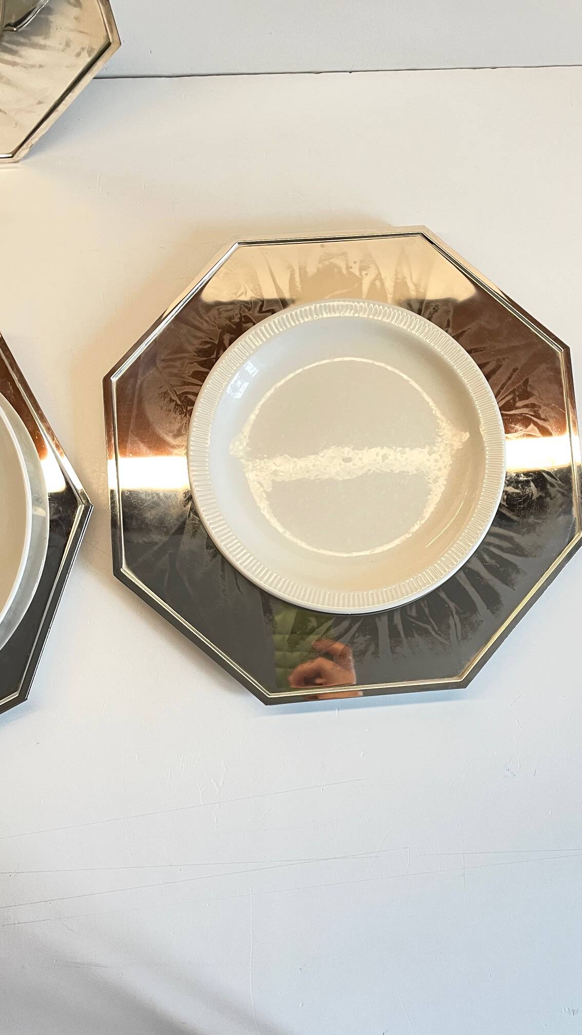 6 Vintage Silver-Plated Metal Plates and Dishes