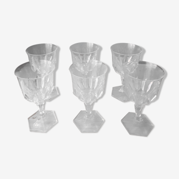 Verres à pied en cristal d'Arques Chaumont - vintage