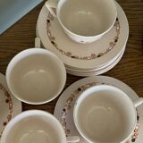 Ancient tea set in earthenware Longwy service Betty