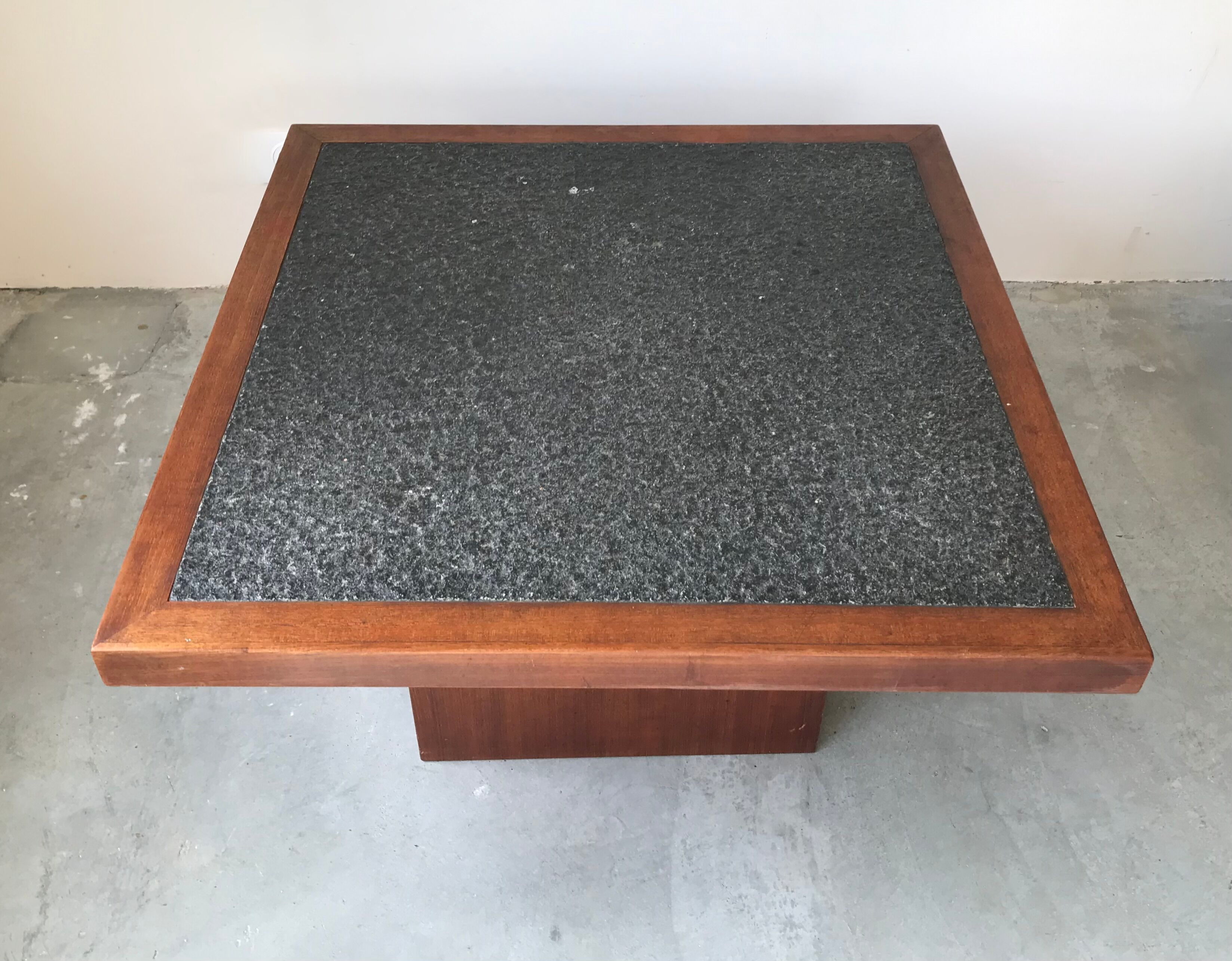 Square granite coffee table, circa 1980