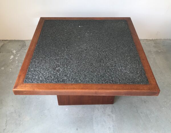 Table basse carrée en granit, circa 1980