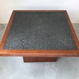Table basse carrée en granit, circa 1980