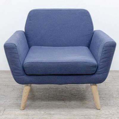 Softline scope armchair in blue fabric