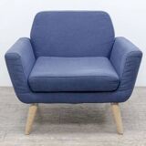 Softline scope armchair in blue fabric