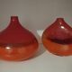 Pair or 2 glass paste vases from the 80s vintage.