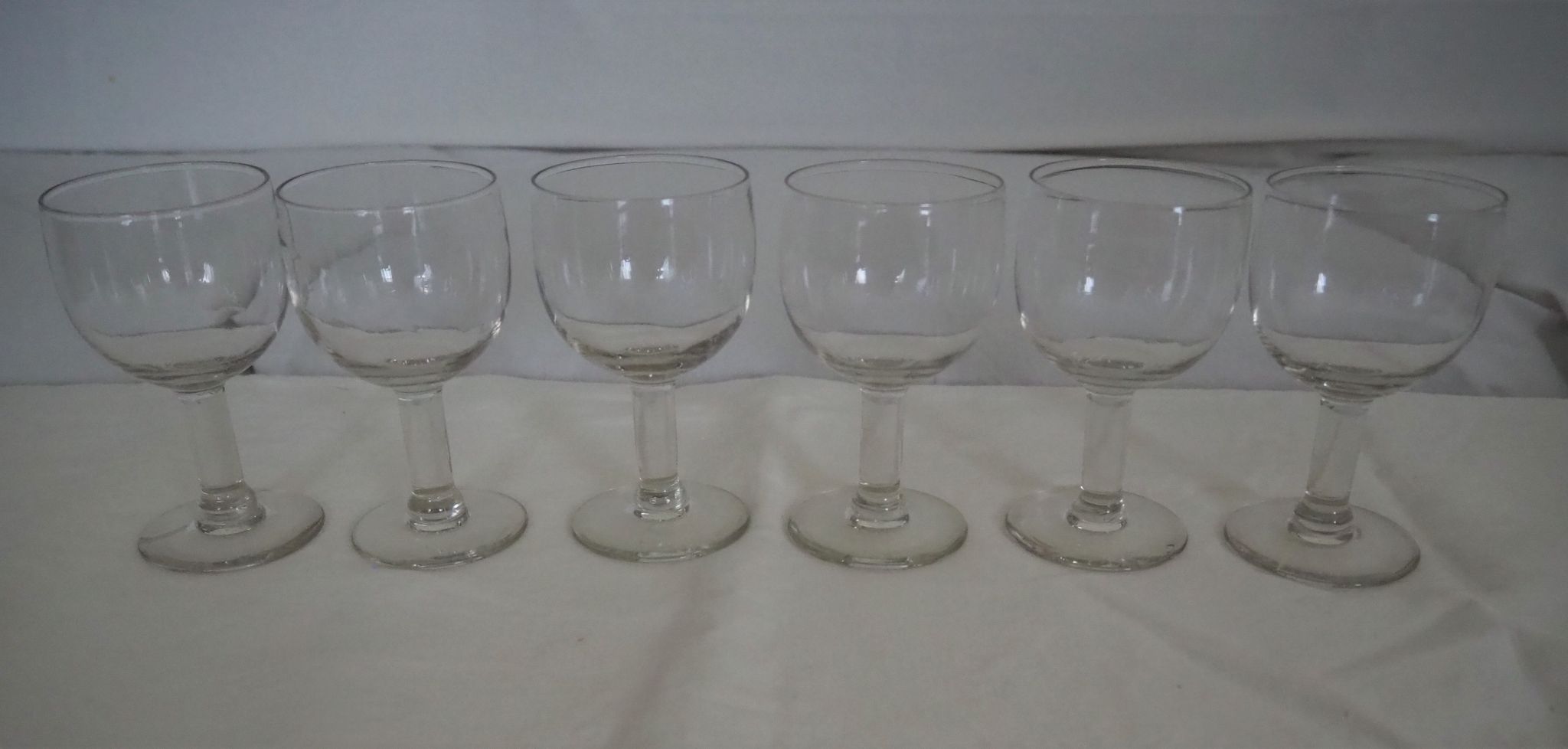 6 old balloon glasses – Bistrot style – XXth century