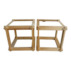 Paire de tables d'appoint en bois