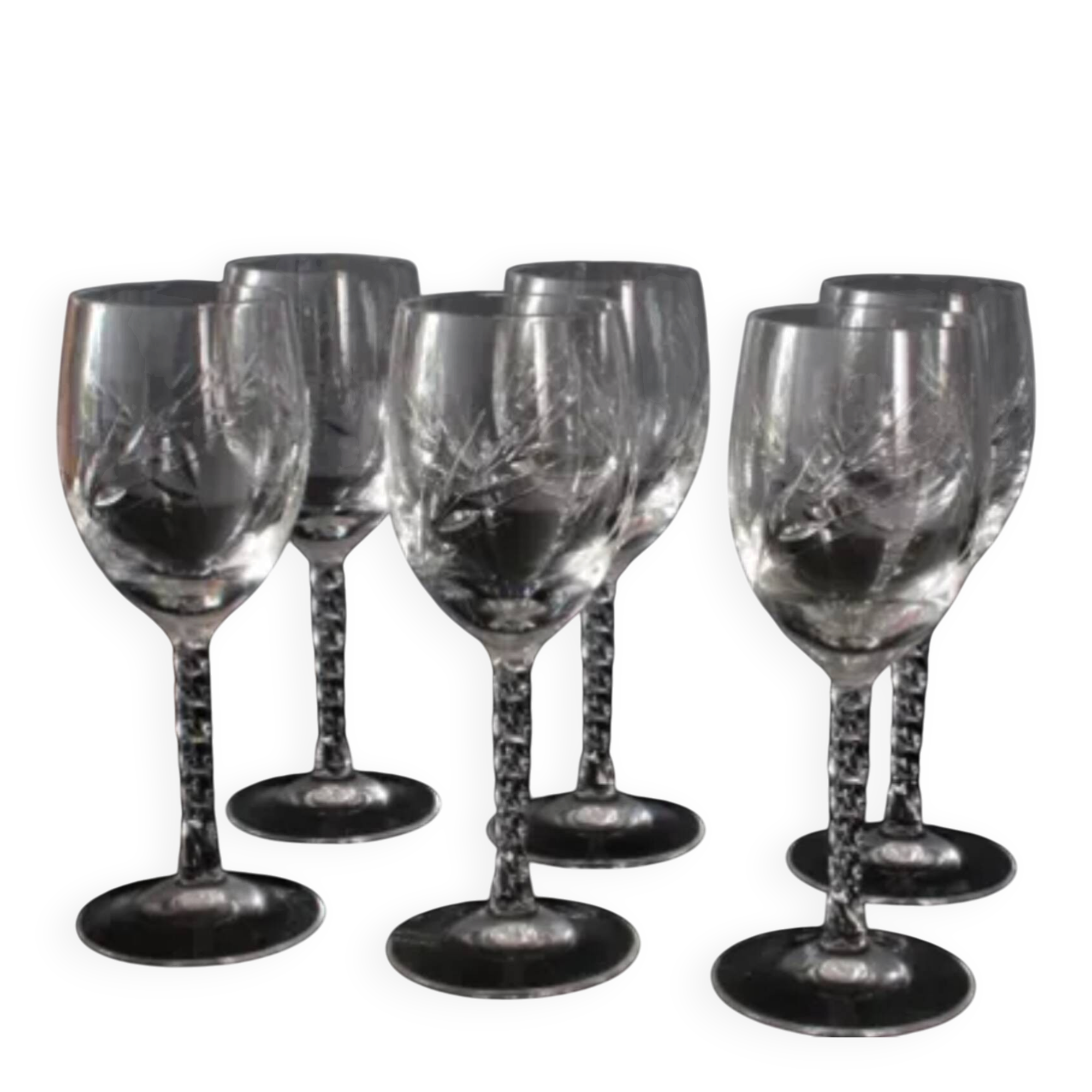 6 stemmed glasses 24 cl "épi" - Fleury, Cristal d'Arques