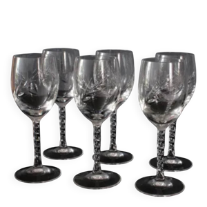 6 verres à pied 24 cl - cristal