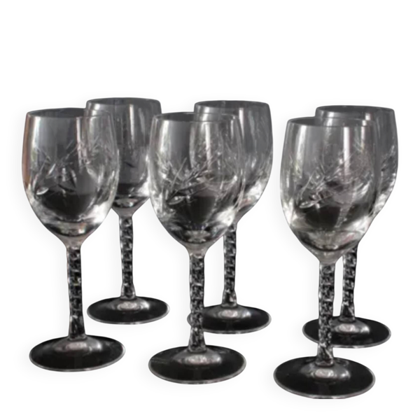 6 verres à pied 24 cl ''épi'' - Fleury, Cristal d'Arques