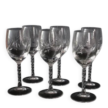 6 stemmed glasses 24 cl "épi" - Fleury, Cristal d'Arques