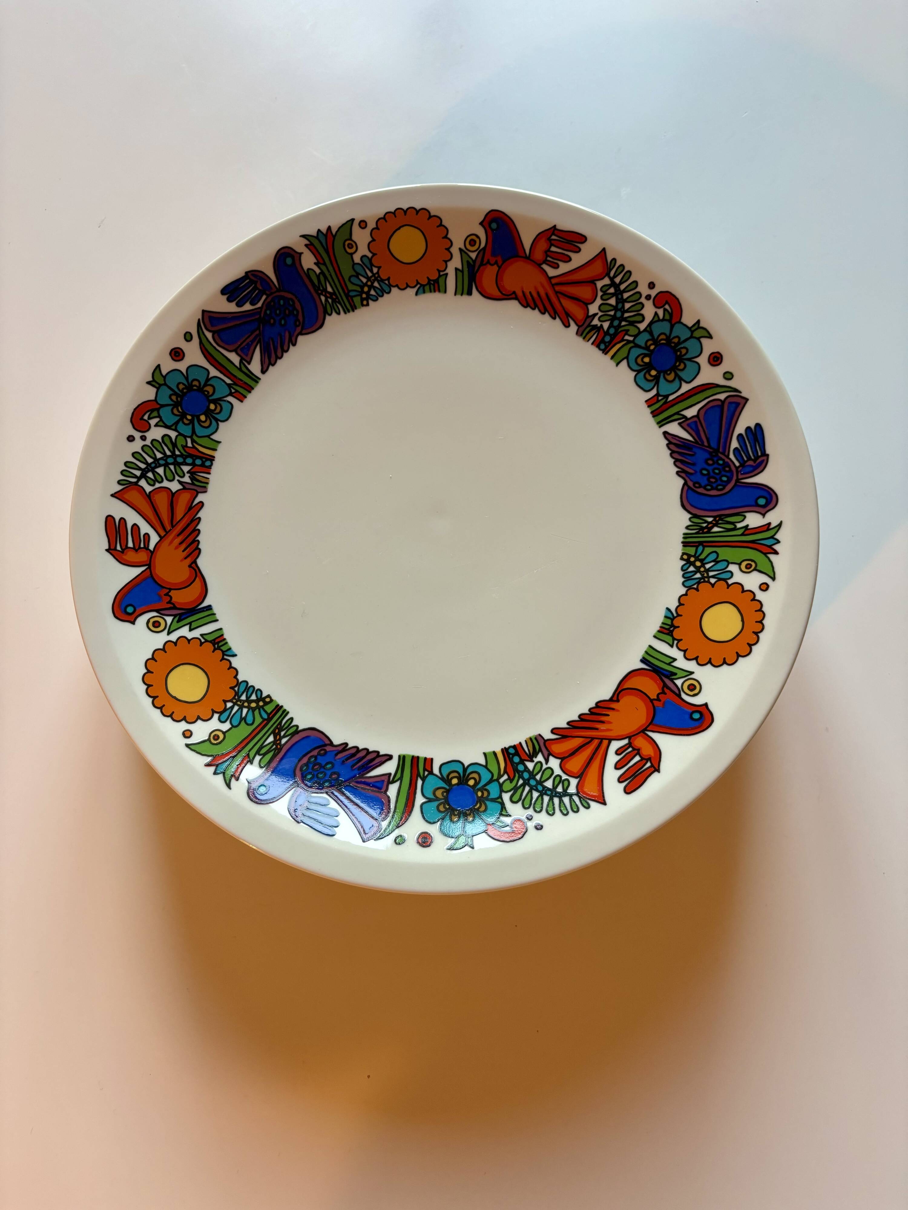 6 Villeroy and Boch Acapulco flat plates 1967 vintage