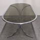 Table de salle à manger en métal chromé et verre fumé, Italie vers 1970