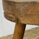 Set of 6 brutalist solid oak tripod farm stools from the 1950s