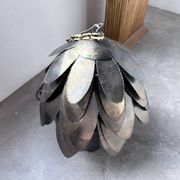 Brutalist suspension Jansen metal welded flower