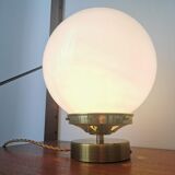 White opaline globe laying lamp
