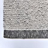 9x10 White Black %100 Wool Turkish Vintage Rug 277x296Cm