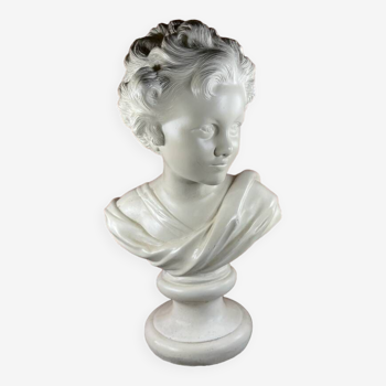 Bust of a young boy, plaster sculpture