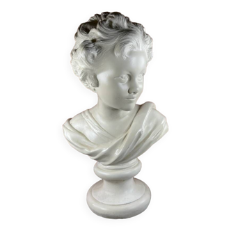 Bust of a young boy, plaster sculpture