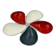 Vintage enamelled solid aluminium aperitif plate Flower 39cm