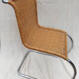 Fauteuil MR 10 en rotin par Ludwig Mies Van der Rohe