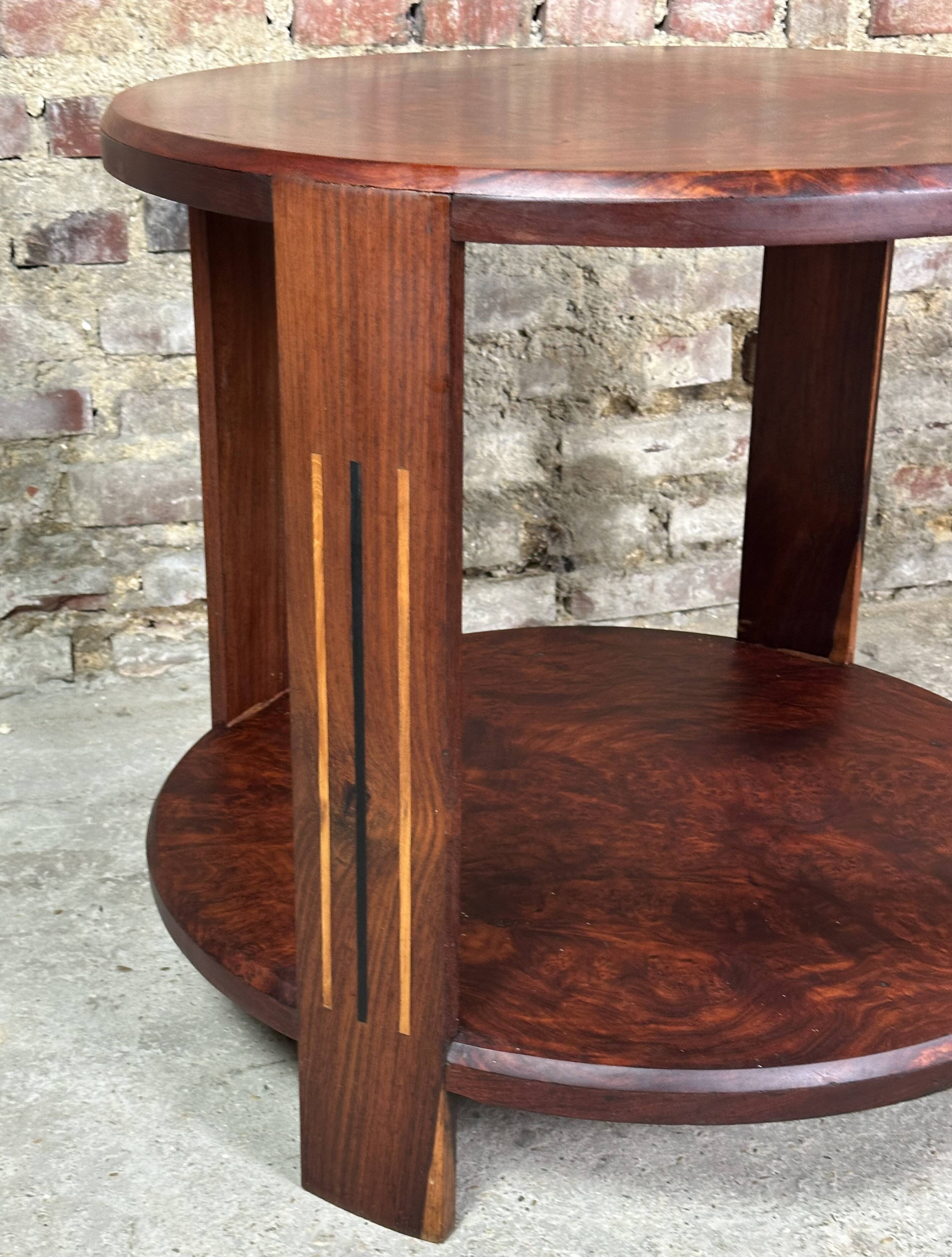 Art Deco side table / pedestal table in Rio rosewood