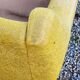 Armchair of the 70s velvet base sleigh in solid mahogany
