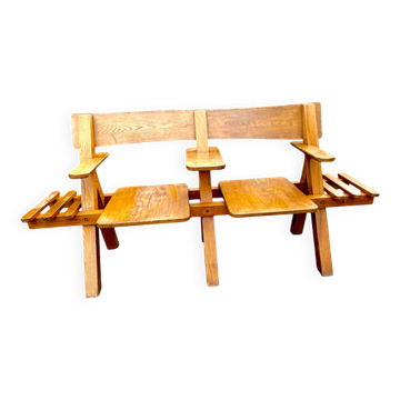 Banc de designer en chêne massif