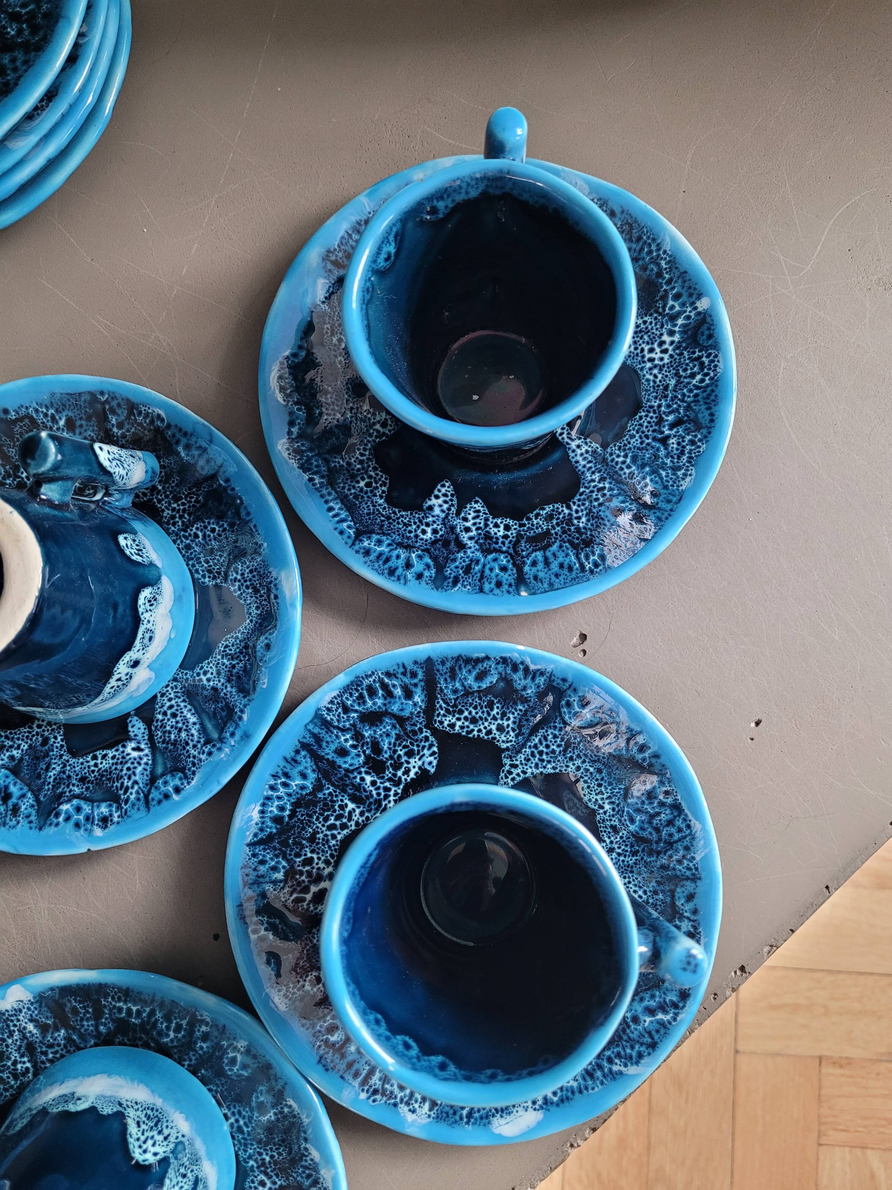 Vallauris blue coffee set - 22 pieces