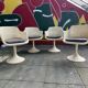 4 fauteuils tulipe pivotants blancs