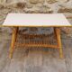 Powdered pink rattan coffee table