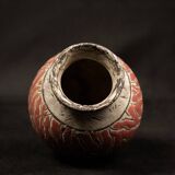 Textured glazed stoneware ball vase by Jérôme Massier, Vallauris