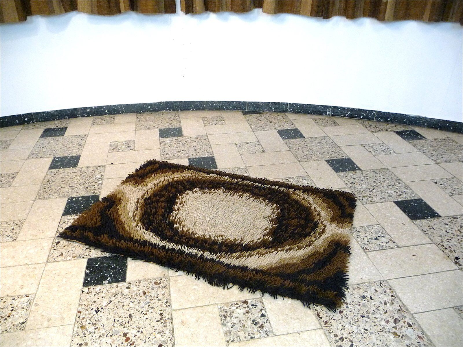 Abstract brown Scandinavian modern rug by Ege Rya, Denmark 1960s
