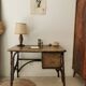 Rattan desk and vintage canning