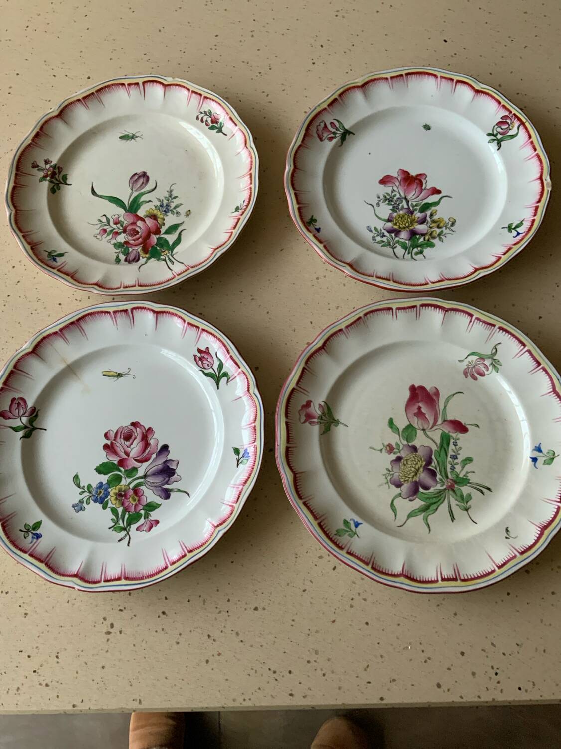 Set of 4 Lunéville plates