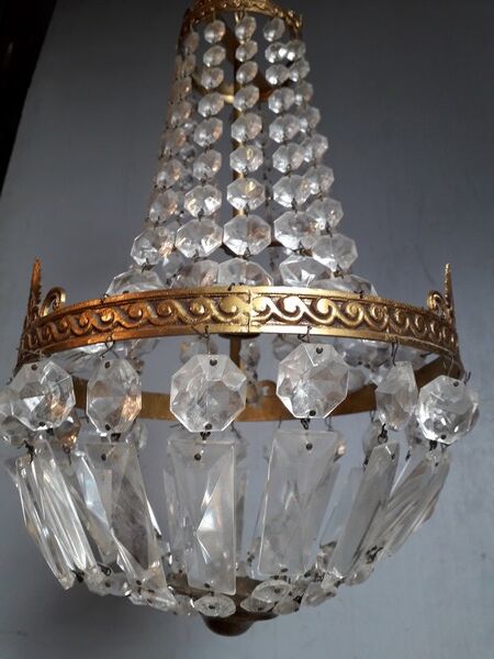 Lustre montgolfiere st Louis XVI bronze and stamps ep 1940