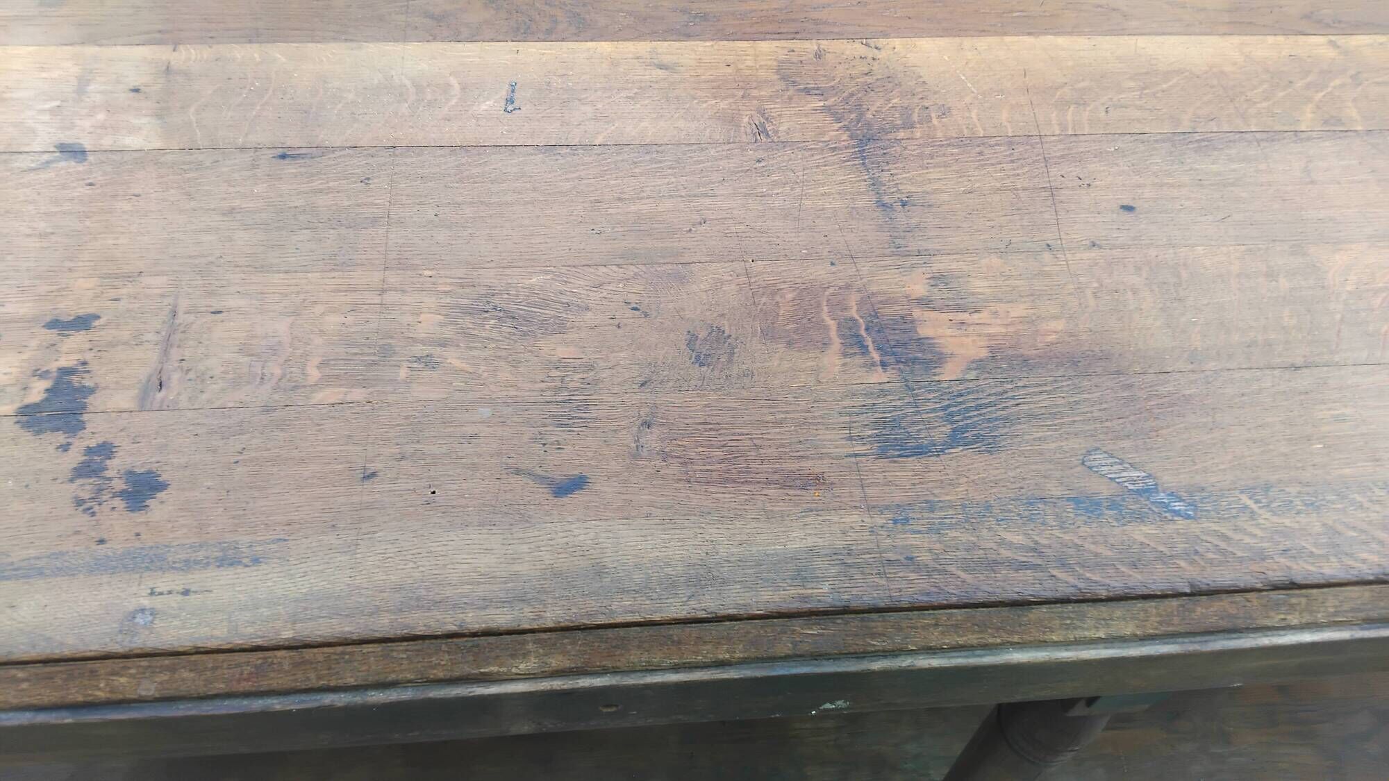Grande table Drapier ancienne XIX eme meuble métier atelier tissu commerce