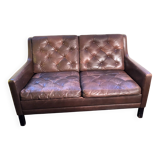 Scandinavian 2-seater leather sofa 1960