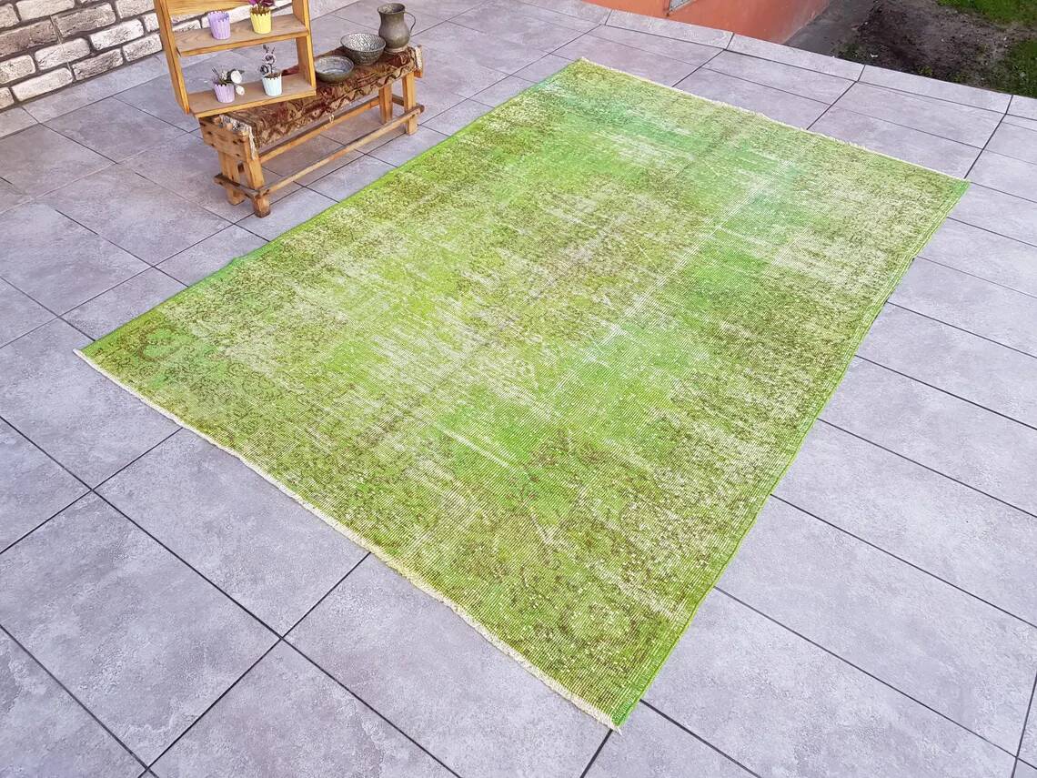 Green Vintage Turkish Rug sku v711