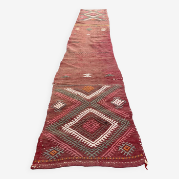 Old Turkish narrow Kilim Runner 203x41 cm shabby chic, vintage kelim