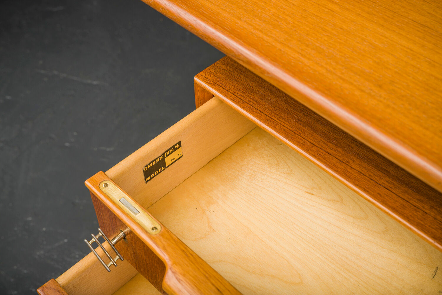 Mid-Century teak model 75 desk from Omann Jun, 1960s