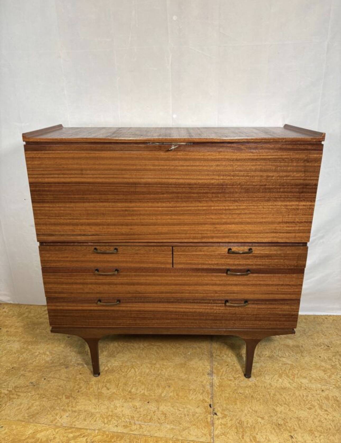 Mid-Century Retro Vintage Teak Bureau / Desk by Meredew 1960  Large Writing