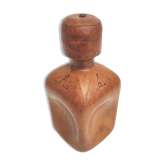 Bouteille carafe à whisky vintage verre et cuir couleur havane