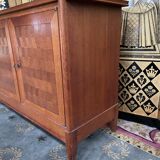 Vintage 1960 row in oak and oak marquetry