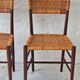 Set of 4 teak dining chairs with patinated cane after Gio Ponti, Italy 1960